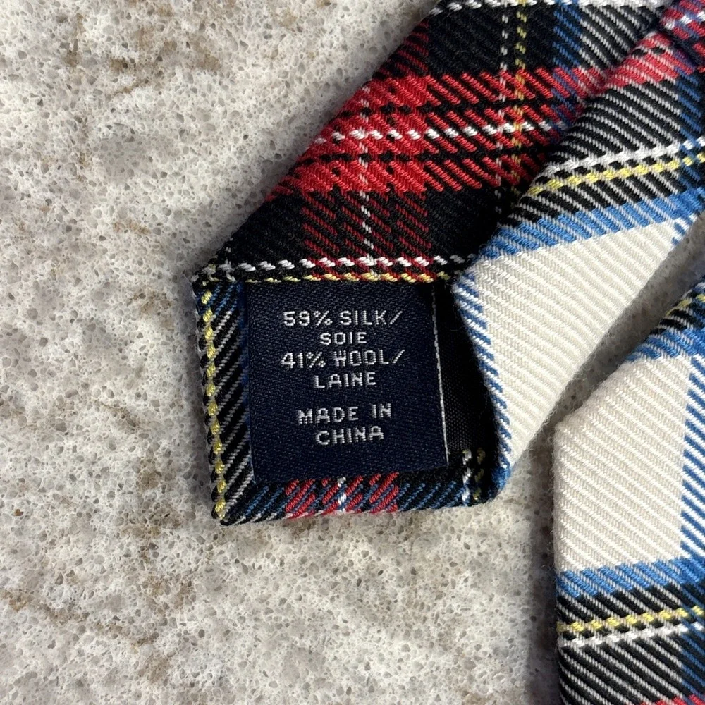 J.Crew Necktie Red Tartan Plaid Silk Wool Mens Preppy Formal Tie